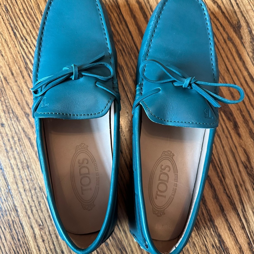 Tod's Men's Teal Leather Loafers